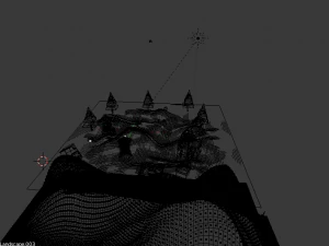 populated landscape lowpoly 3D Model