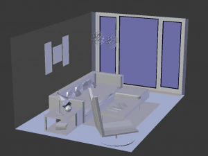 living room low-poly interior 3D Model