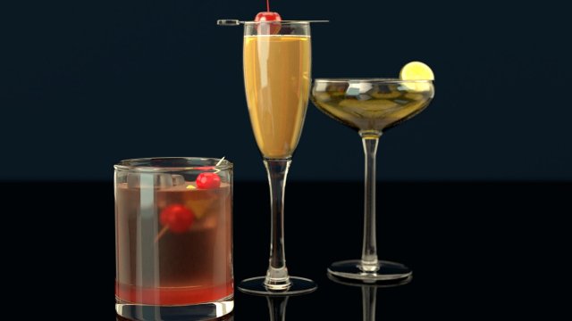 cocktails Modèle 3D .c4d .max .obj .3ds .fbx .stl .blend 