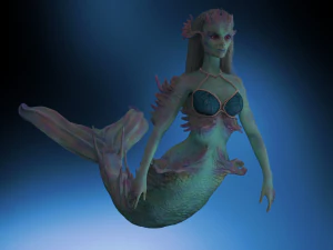 Sereia em alto poli e impress&atilde;o 3D Modelo 3D