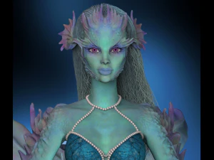 Sereia em alto poli e impress&atilde;o 3D Modelo 3D