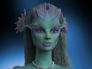 Sereia em alto poli e impress&atilde;o 3D Modelo 3D