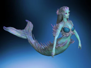 Sereia em alto poli e impress&atilde;o 3D Modelo 3D