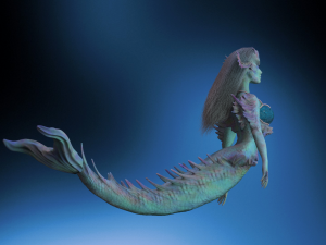 Mermaid high poly and 3d print 3D मॉडल