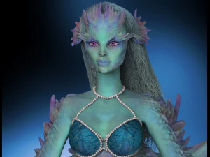 Sereia em alto poli e impress&atilde;o 3D Modelo 3D