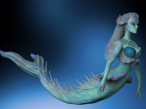 Mermaid high poly and 3d print 3D मॉडल