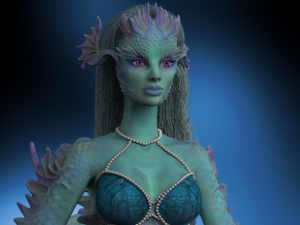 Mermaid high poly and 3d print 3D मॉडल
