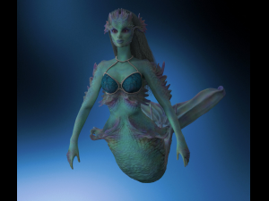 Mermaid high poly and 3d print 3D मॉडल