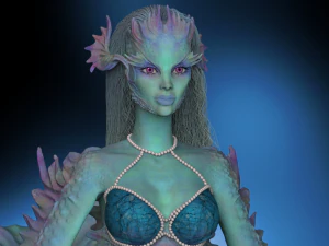Sereia em alto poli e impress&atilde;o 3D Modelo 3D