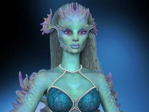 Sereia em alto poli e impress&atilde;o 3D Modelo 3D