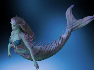 Sereia em alto poli e impress&atilde;o 3D Modelo 3D