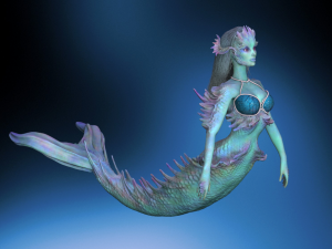 Mermaid high poly and 3d print 3D Model