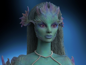 Mermaid high poly and 3d print 3D मॉडल
