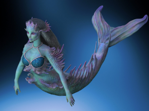 Mermaid high poly and 3d print 3D मॉडल