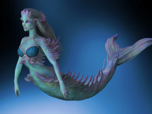 Sereia em alto poli e impress&atilde;o 3D Modelo 3D