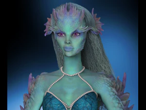 Sereia em alto poli e impress&atilde;o 3D Modelo 3D