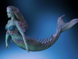 Mermaid high poly and 3d print 3D मॉडल