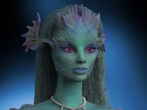 Sereia em alto poli e impress&atilde;o 3D Modelo 3D