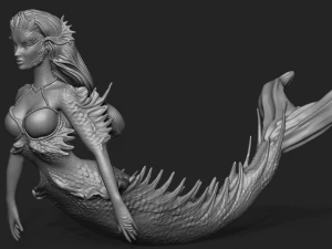 Sereia em alto poli e impress&atilde;o 3D Modelo 3D