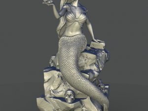 mermaid on the stone 3d print model stl 3D Принт Модель