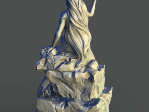 mermaid on the stone 3d print model stl 3D Принт Модель