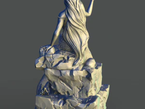 sereia na pedra impress&atilde;o 3d modelo stl Modelo de Impressão 3D