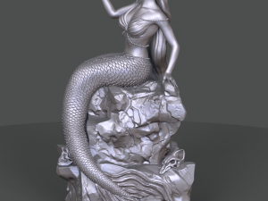 mermaid on the stone 3d print model stl 3D Принт Модель