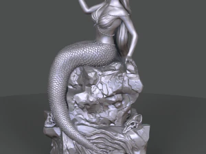 sereia na pedra impress&atilde;o 3d modelo stl Modelo de Impressão 3D