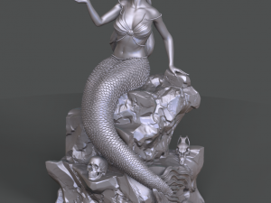 mermaid on the stone 3d print model stl 3D Принт Модель