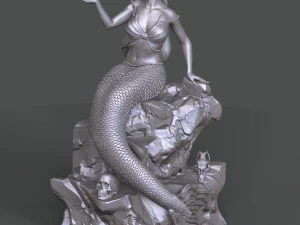 sereia na pedra impress&atilde;o 3d modelo stl Modelo de Impressão 3D