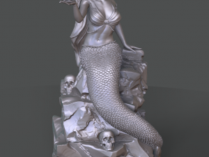 mermaid on the stone 3d print model stl 3D Принт Модель