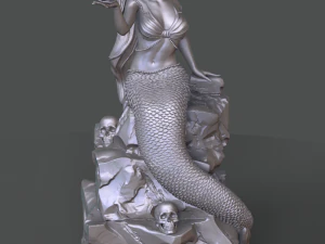 sereia na pedra impress&atilde;o 3d modelo stl Modelo de Impressão 3D