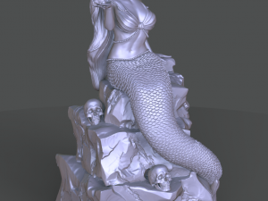 mermaid on the stone 3d print model stl 3D Принт Модель