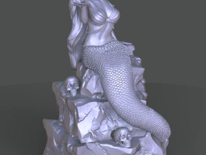 sereia na pedra impress&atilde;o 3d modelo stl Modelo de Impressão 3D