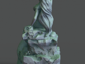 mermaid on the stone 3d print model stl 3D Принт Модель