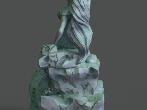 sereia na pedra impress&atilde;o 3d modelo stl Modelo de Impressão 3D