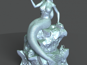 mermaid on the stone 3d print model stl 3D Принт Модель