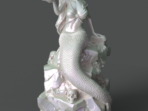 mermaid on the stone 3d print model stl 3D Принт Модель