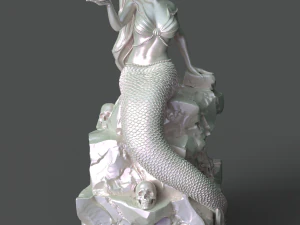 sereia na pedra impress&atilde;o 3d modelo stl Modelo de Impressão 3D