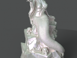 mermaid on the stone 3d print model stl 3D Принт Модель