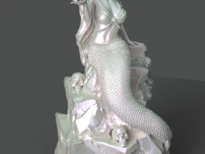 sereia na pedra impress&atilde;o 3d modelo stl Modelo de Impressão 3D