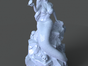 mermaid on the stone 3d print model stl 3D Принт Модель