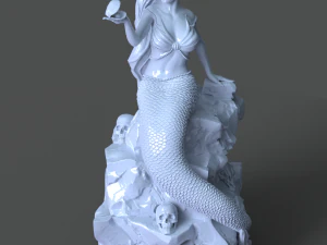 sereia na pedra impress&atilde;o 3d modelo stl Modelo de Impressão 3D