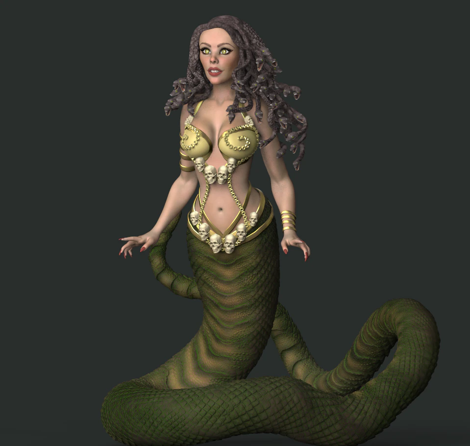medusa gorgon high poly 3D Model .c4d .max .obj .3ds .fbx .stl .blend 