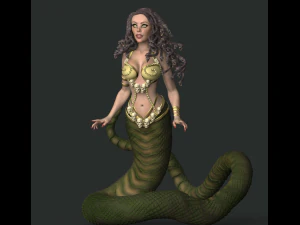 medusa g&oacute;rgona alto poli Modelo 3D