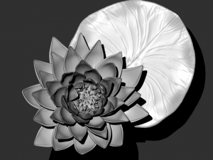 lotus flower high poly and 3d print Modèle 3D