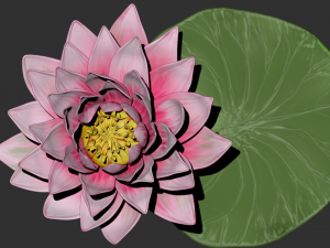 lotus flower high poly and 3d print Modèle 3D