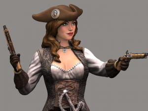 pirate woman high poly Modelo 3D