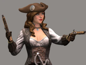 mulher pirata high poly Modelo 3D