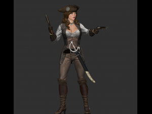 pirate woman high poly Modelo 3D
